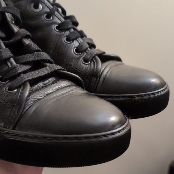 Lanvin Men's Black Leather Sneakers - Picture 3 of 10